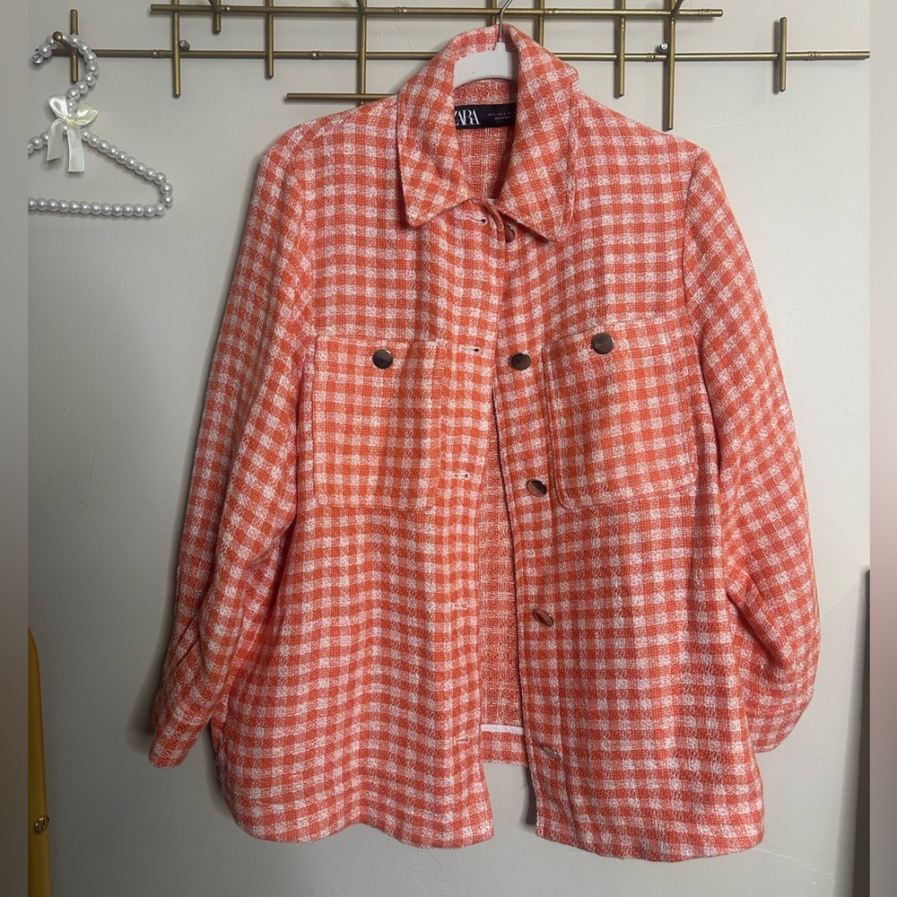 Zara Gingham Checkered Shacket - image 1